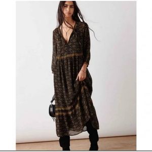 ba&sh Black and Gold Maxi Dress